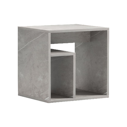 Βοηθητικό Τραπέζι Doublo Γκρι Μπεζ Μαρμάρου 40x35x40