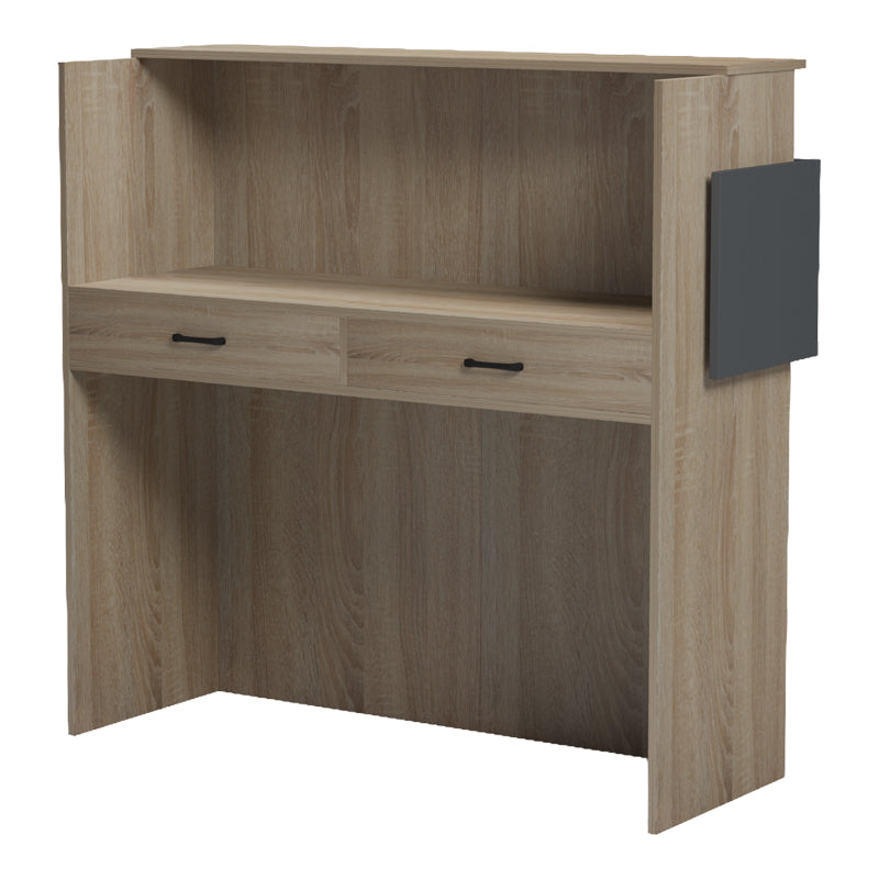 Γραφείο Reception Optima με LED Sonoma-Ανθρακί 110x40x110