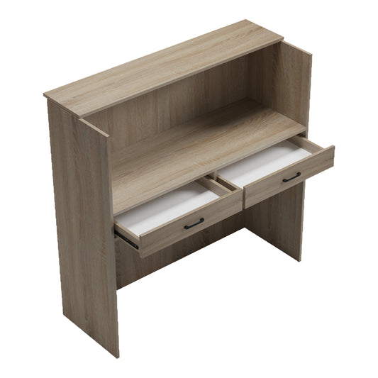 Γραφείο Reception Optima με LED Sonoma-Λευκή Όψη Μαρμάρου 110x40x110