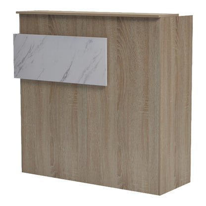 Γραφείο Reception Optima με LED Sonoma-Λευκή Όψη Μαρμάρου 110x40x110