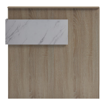 Γραφείο Reception Optima με LED Sonoma-Λευκή Όψη Μαρμάρου 110x40x110