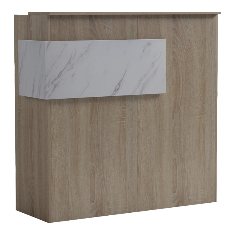 Γραφείο Reception Optima με LED Sonoma-Λευκή Όψη Μαρμάρου 110x40x110