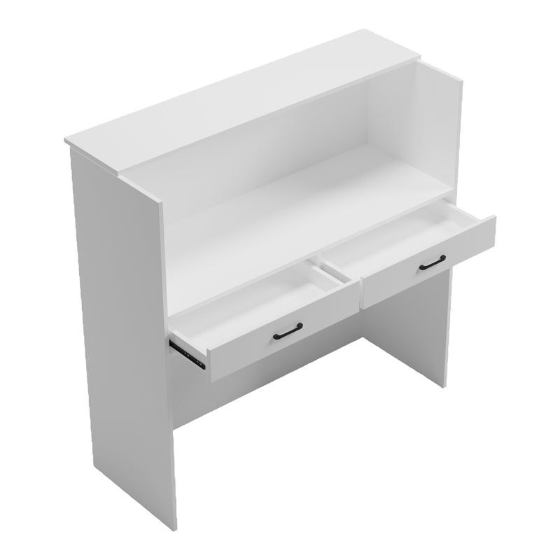 Γραφείο Reception Optima με LED Λευκό-Sonoma 110x40x110