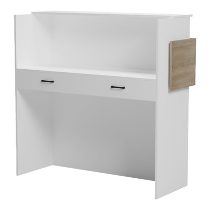 Γραφείο Reception Optima με LED Λευκό-Sonoma 110x40x110