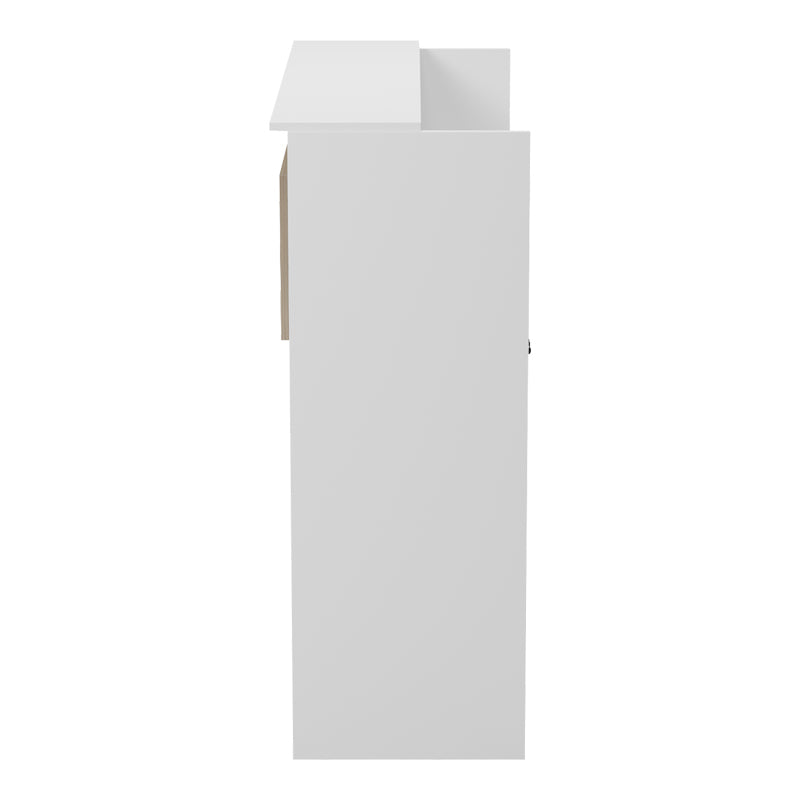 Γραφείο Reception Optima με LED Λευκό-Sonoma 110x40x110