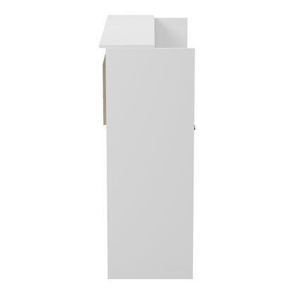 Γραφείο Reception Optima με LED Λευκό-Sonoma 110x40x110