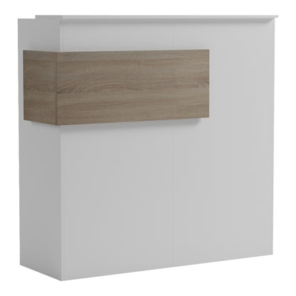 Γραφείο Reception Optima με LED Λευκό-Sonoma 110x40x110