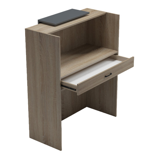 Γραφείο Reception Zowel με LED Sonoma-Ανθρακί 90x40x110