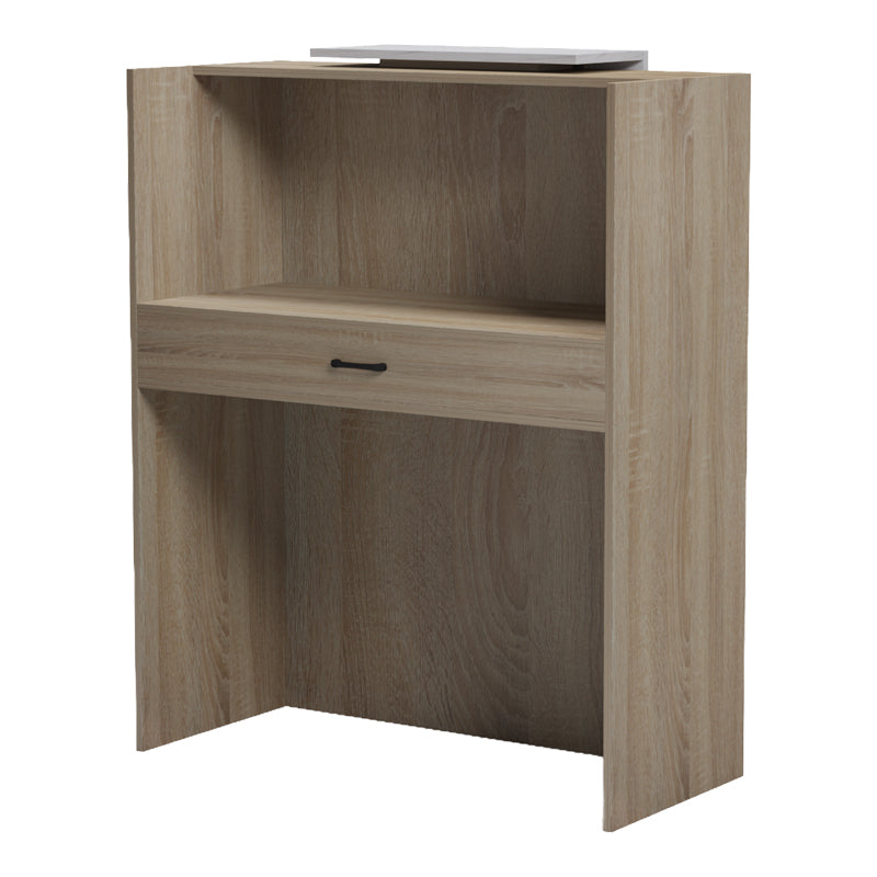 Γραφείο Reception Zowel με LED Sonoma-Λευκή Όψη Μαρμάρου 90x40x110