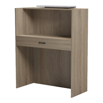 Γραφείο Reception Zowel με LED Sonoma-Λευκή Όψη Μαρμάρου 90x40x110