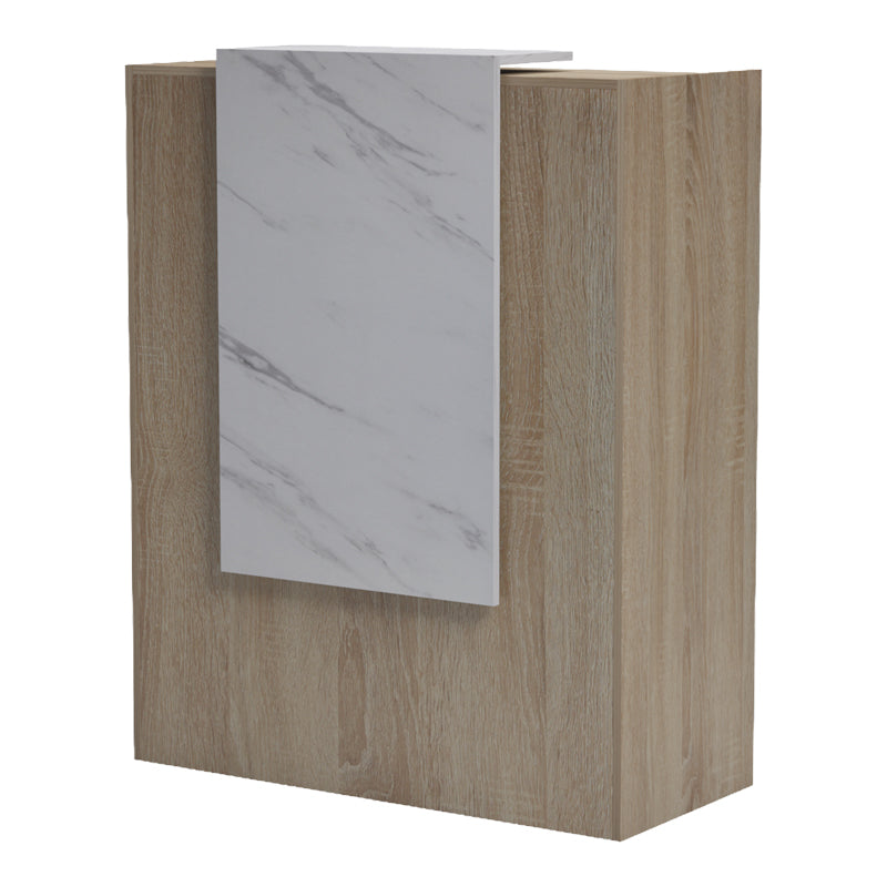 Γραφείο Reception Zowel με LED Sonoma-Λευκή Όψη Μαρμάρου 90x40x110