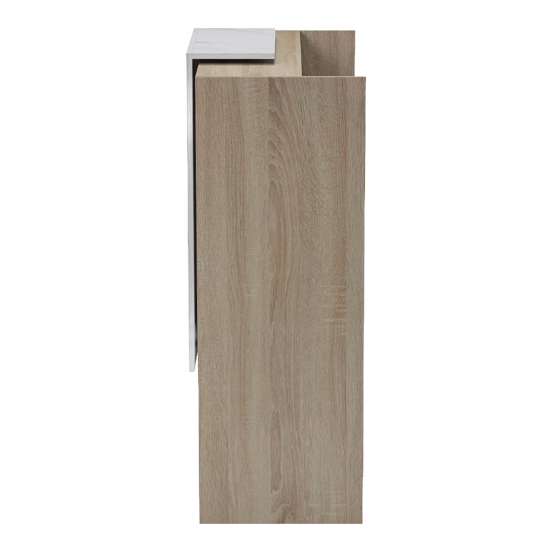 Γραφείο Reception Zowel με LED Sonoma-Λευκή Όψη Μαρμάρου 90x40x110