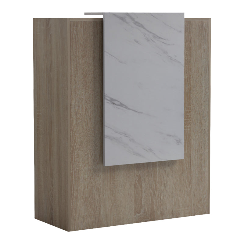 Γραφείο Reception Zowel με LED Sonoma-Λευκή Όψη Μαρμάρου 90x40x110