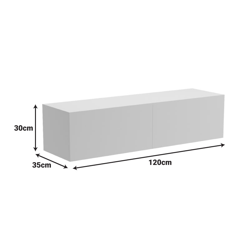 Έπιπλο Τηλεόρασης Επιτοίχιο με LED Rival Λευκό 120x35x30
