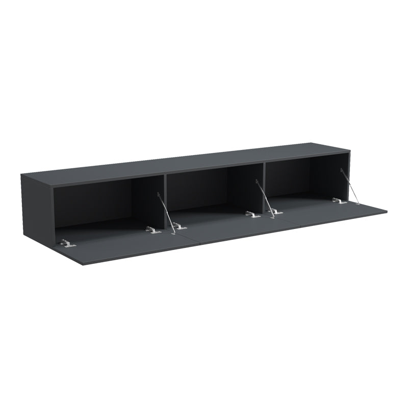 Έπιπλο Τηλεόρασης Επιτοίχιο με LED Rival Ανθρακι 180x35x30