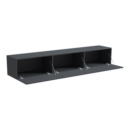 Έπιπλο Τηλεόρασης Επιτοίχιο με LED Rival Ανθρακι 180x35x30