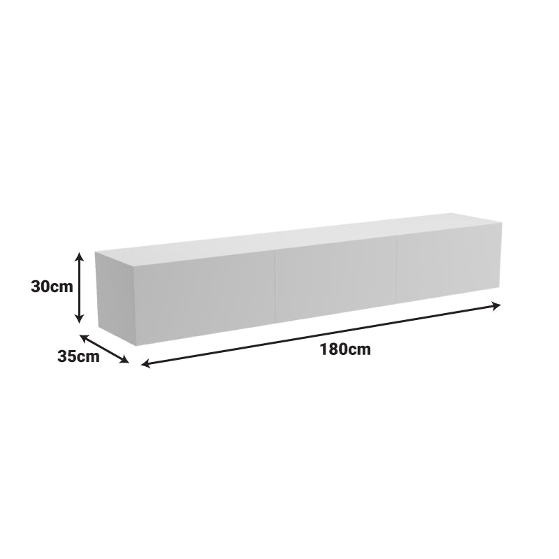 Έπιπλο Τηλεόρασης Επιτοίχιο με LED Rival Ανθρακι 180x35x30