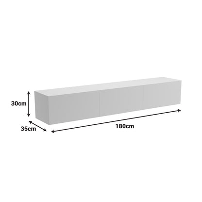 Έπιπλο Τηλεόρασης Επιτοίχιο με LED Rival Ανθρακι 180x35x30