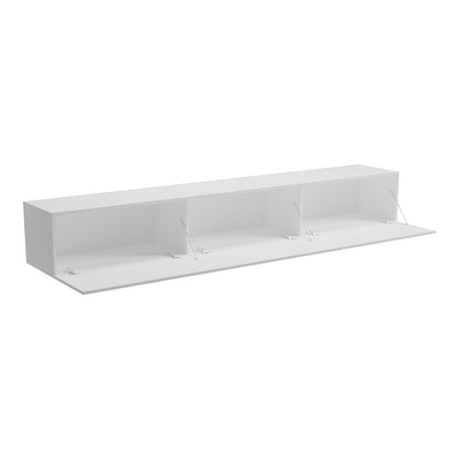 Έπιπλο Τηλεόρασης Επιτοίχιο με LED Rival Λευκό 210x35x30