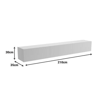 Έπιπλο Τηλεόρασης Επιτοίχιο με LED Rival Λευκό 210x35x30