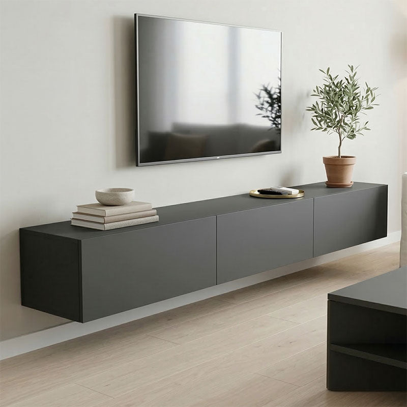 Έπιπλο Τηλεόρασης Επιτοίχιο με LED Rival Λευκό 210x35x30