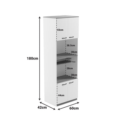 Ντουλάπα Κουζίνας Rowan σε Ανθρακί-Oak Απόχρωση 60x42x182