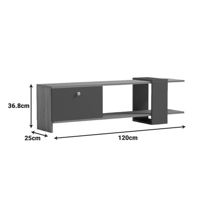 Έπιπλο Τηλεόρασης Standi σε Sonoma-Ανθρακί 120x25x36.8