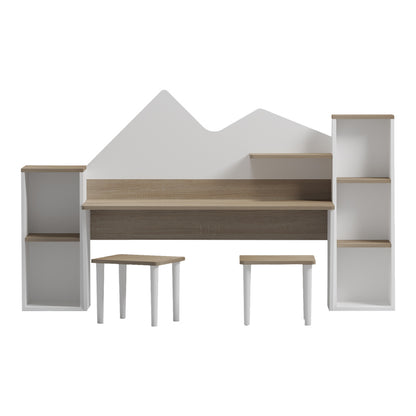 Παιδικό Γραφείο με Σκαμπό Dualto Sonoma-Λευκό 180x30x93.6