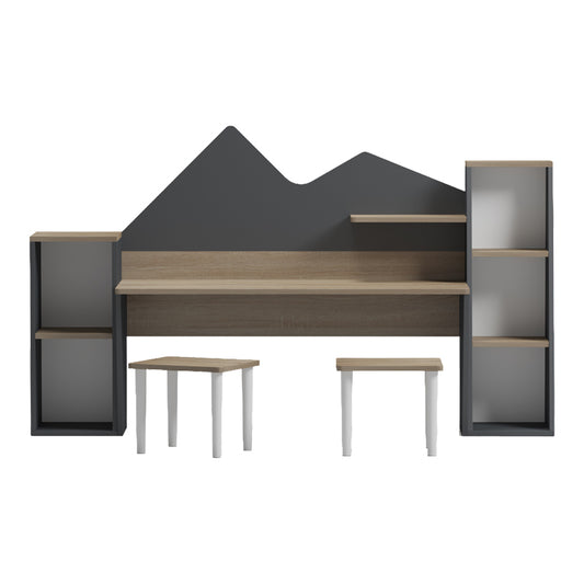 Παιδικό Γραφείο με Σκαμπό Dualto Sonoma-Ανθρακί 180x30x93.6
