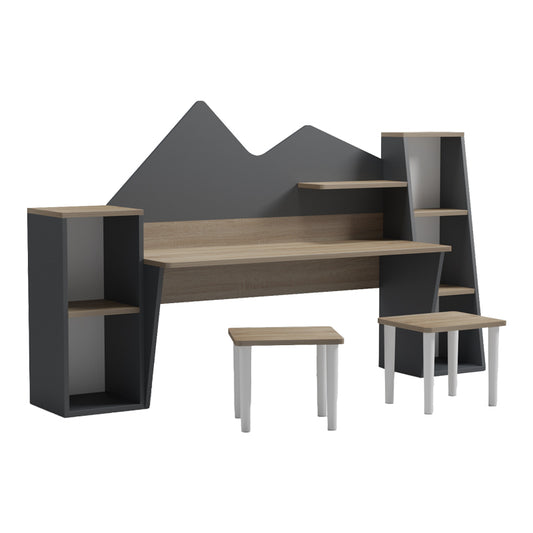 Παιδικό Γραφείο με Σκαμπό Dualto Sonoma-Ανθρακί 180x30x93.6