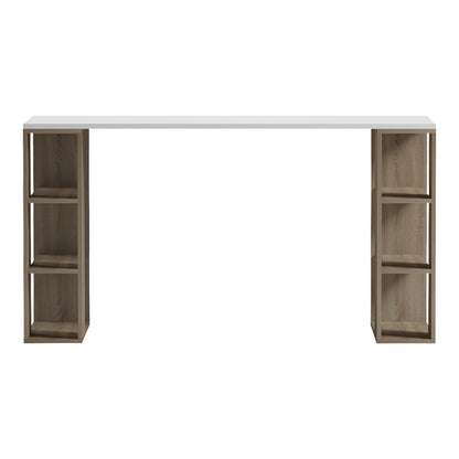 Γραφείο με Ραφιέρα Colmar Sonoma-Λευκό 140x60x75