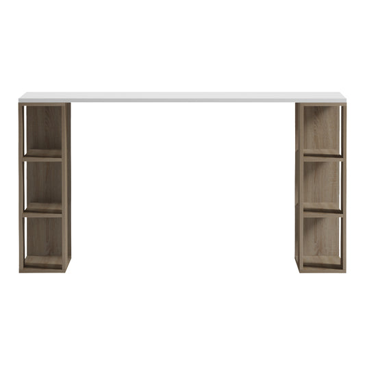 Γραφείο με Ραφιέρα Colmar Sonoma-Λευκό 140x60x75