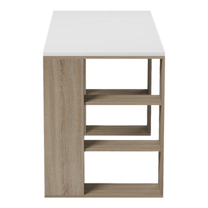 Γραφείο με Ραφιέρα Colmar Sonoma-Λευκό 140x60x75