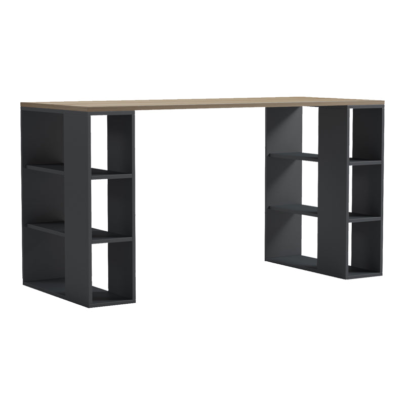 Γραφείο με Ραφιέρα Colmar Ανθρακί- Sonoma 140x60x75