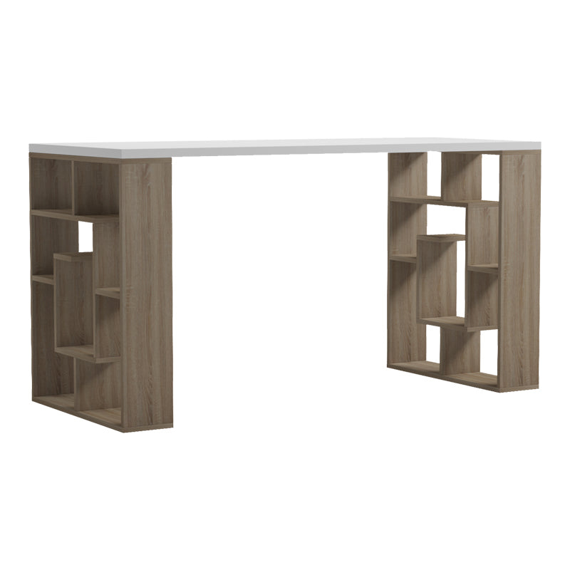 Γραφείο με Ραφιέρα Labirent Sonoma-Λευκό 140x60x75