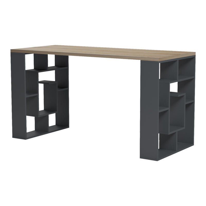 Γραφείο με Ραφιέρα Labirent Ανθρακί-Sonoma 140x60x75