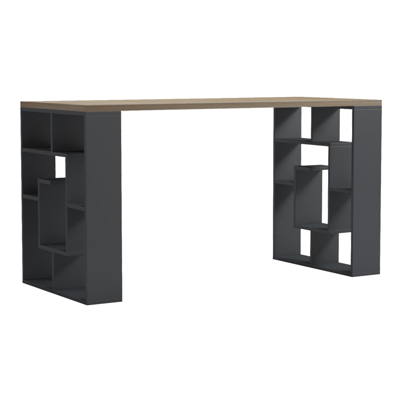 Γραφείο με Ραφιέρα Labirent Ανθρακί-Sonoma 140x60x75