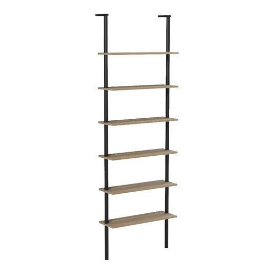 Βιβλιοθήκη Επιτοίχια Dimmo Sonoma-Μαύρο Μέταλλο 60x20x180