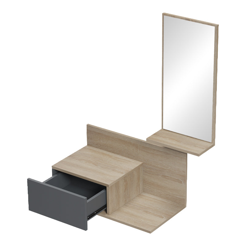 Miranda Entryway Furniture with Mirror in Sonoma-Anthracite Shade 60x30x89.5