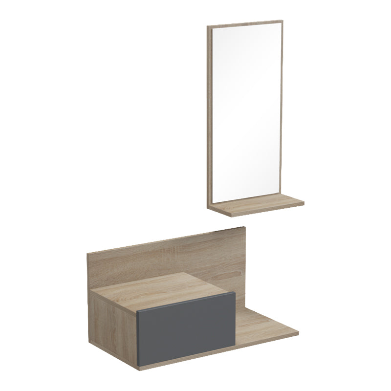 Miranda Entryway Furniture with Mirror in Sonoma-Anthracite Shade 60x30x89.5