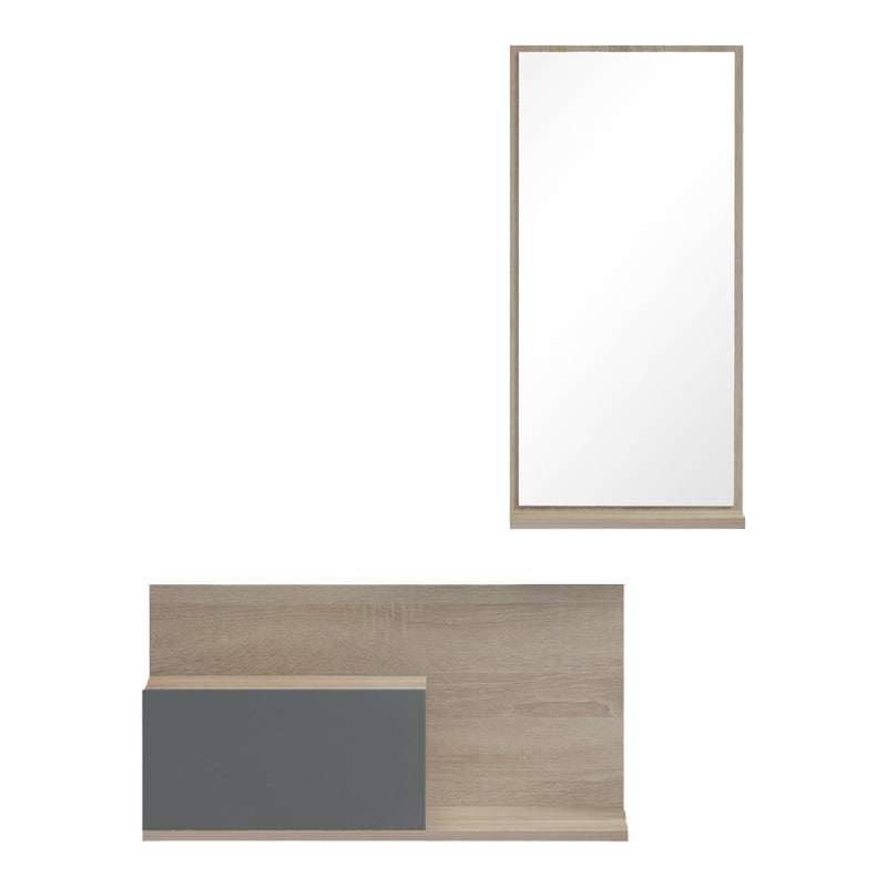 Miranda Entryway Furniture with Mirror in Sonoma-Anthracite Shade 60x30x89.5