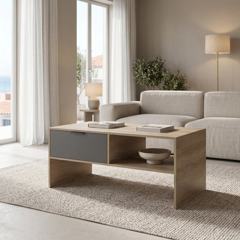 Τραπέζι Σαλονιού Felina Sonoma-Ανθρακί 100x50x45