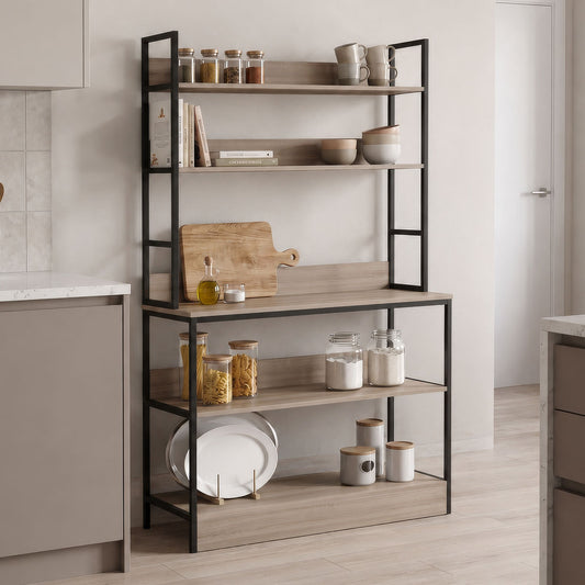 Επιδαπέδια Ραφιέρα Oranis Sonoma-Μαύρο 105x38x165