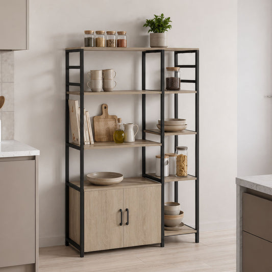 Επιδαπέδια Ραφιέρα Ranea Sonoma-Μαύρο 85x32x150
