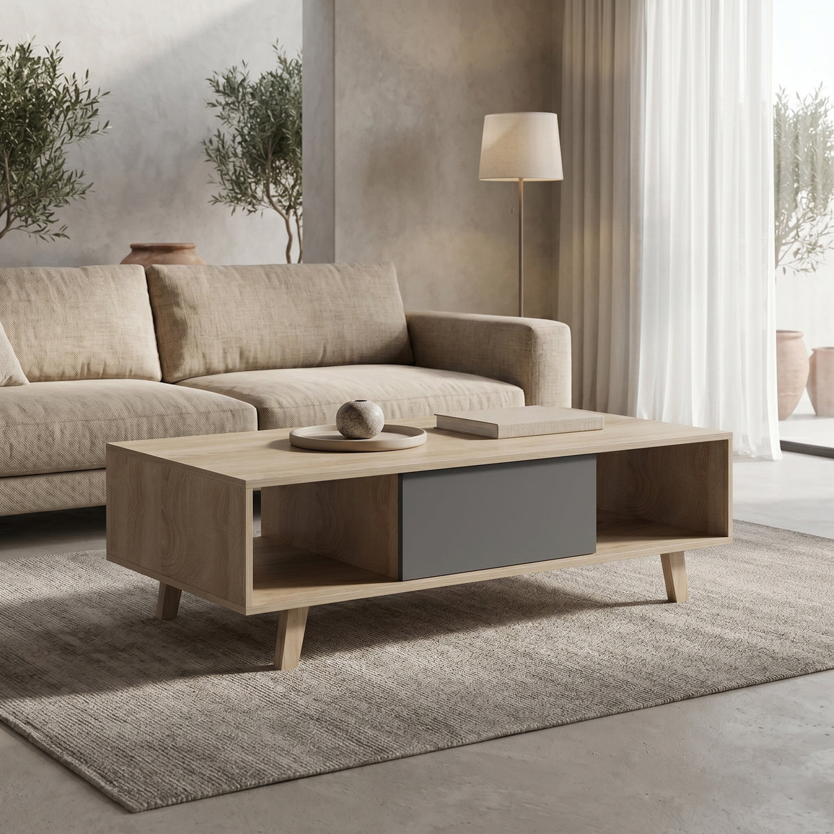Elonza Sonoma-Anthracite Living Room Table 120x60x36