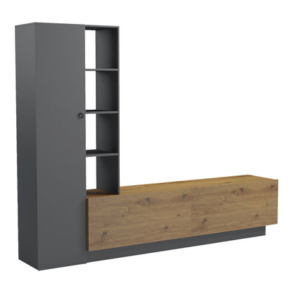 Σύνθετο Σαλονιού Tilveo Oak-Ανθρακί 230x41.5x180