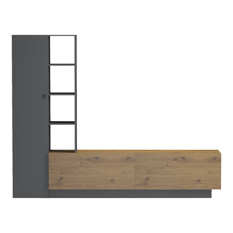 Σύνθετο Σαλονιού Tilveo Oak-Ανθρακί 230x41.5x180