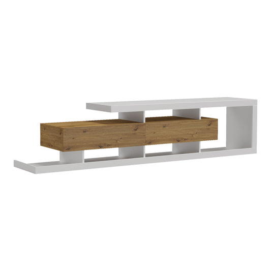 Έπιπλο Τηλεόρασης Arbero Λευκό-Oak 198x40x45