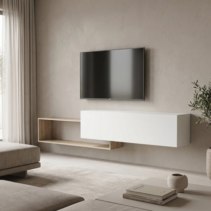 TV Wall Unit Olande Sonoma-White 210x35x48