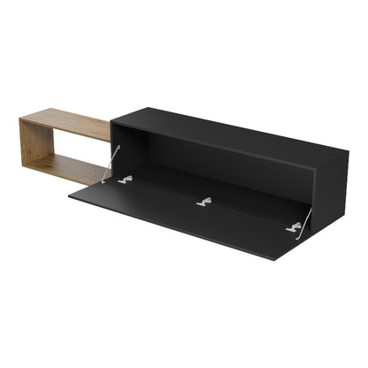 Έπιπλο Τηλεόρασης Επιτοίχιο Olande Oak-Μαύρο 210x35x48